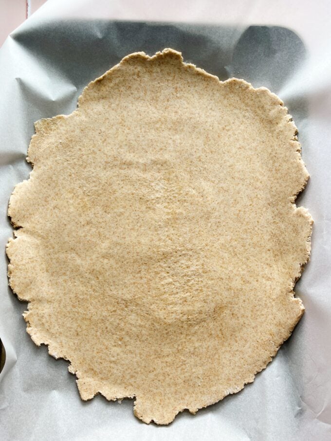 galette dough on pan